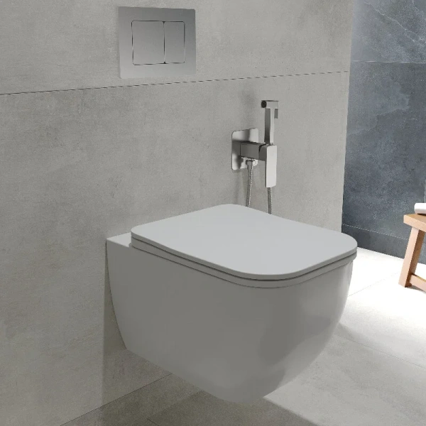 Подвесной унитаз безободковый смыв торнадо Oliveeka OL-5014, с сиденьем микролифт