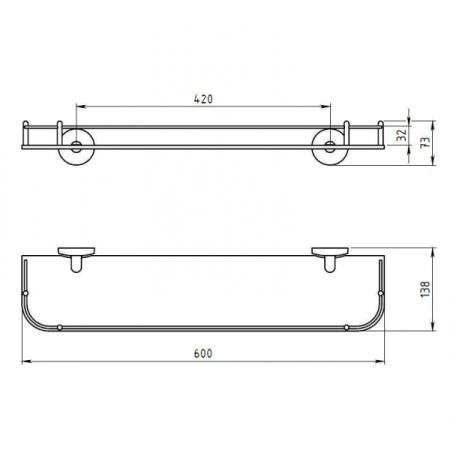 Полка стеклянная Novaservis Metalia 6153.0