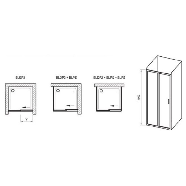Душевая дверь Ravak Blix BLDP2 0PVG0U00Z1