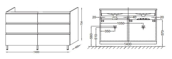 Тумба для раковины Jacob Delafon  EB2040-RA-G1C