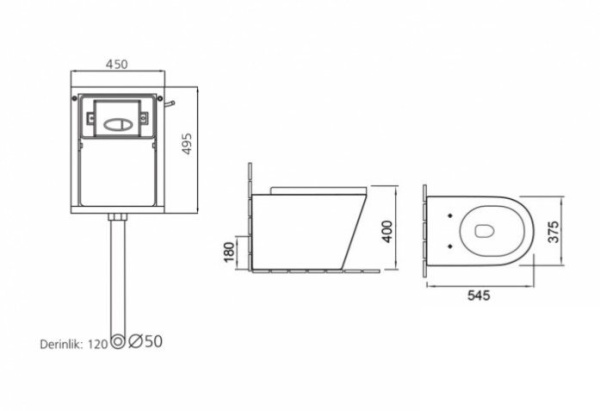 Комплект унитаза с инсталляцией SantiLine SL-5020MB + SL-05