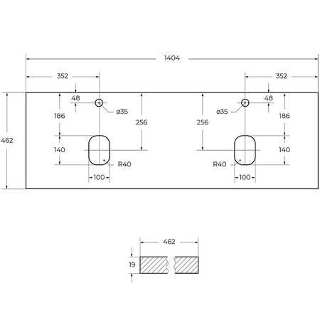 Столешница под раковину BelBagno 140 EK-140-2-BO