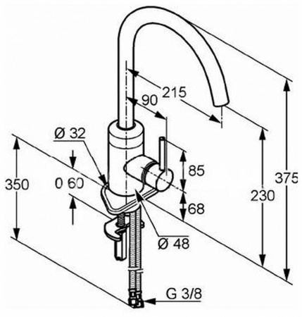 Смеситель для кухни Kludi Bozz 428030576