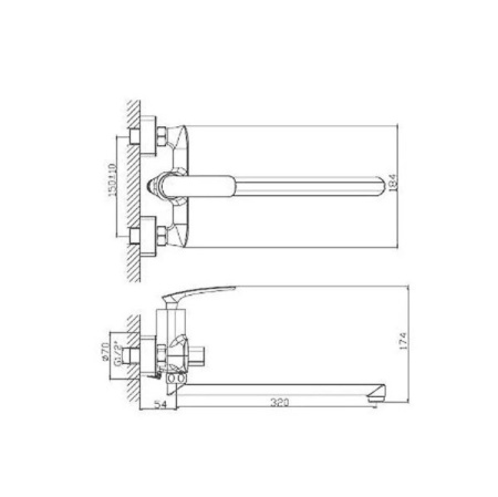 Смеситель для ванны Haiba HB22616