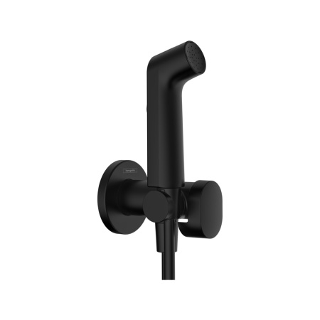 Гигиенический душ со смесителем Hansgrohe Bidette S 1jet EcoSmart+ 29232670 черный матовый