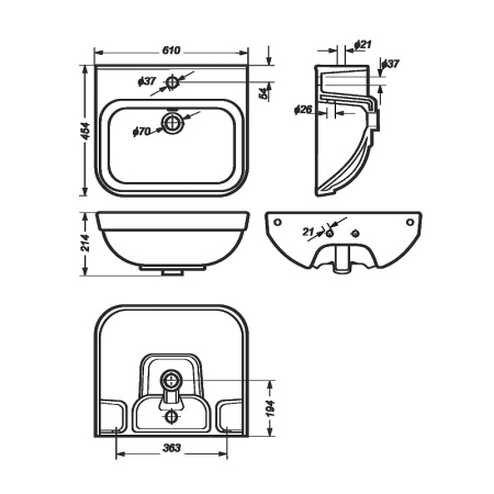Раковина Sanita Luxe Next (60х45) NXTSLWB01