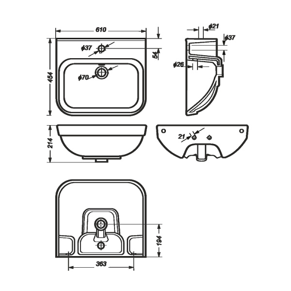 Раковина Sanita Luxe Next (60х45) NXTSLWB01