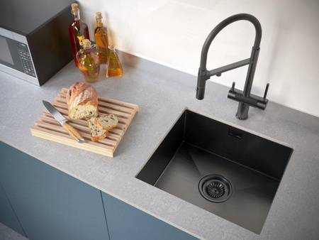 Кухонная мойка Paulmark Weser PM804844-GM вороненая сталь