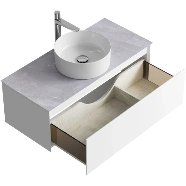 Тумба без раковины 100 см Aqwella Geometria GE01101WM белый матовый