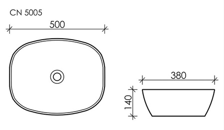 Раковина накладная (50х38) Ceramica Nova ELEMENT CN5005