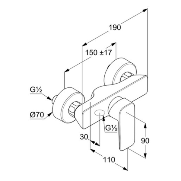 Смеситель для душа Kludi Pure&Style 408410575