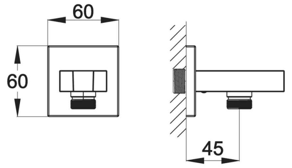 Подключение для душевого шланга  BelBagno ARLIE ARL-PHD-CRM
