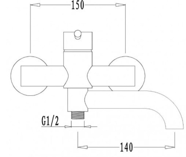 Смеситель для ванны с душем KAISER Merkur (26055)