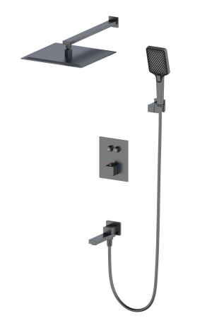 Душевая система с термостатом встраиваемая WONZON & WOGHAND, темный графит WW-88929003-BGM