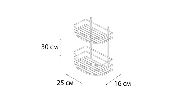 Полка овальная двойная Fixsen белая FX-720W-2