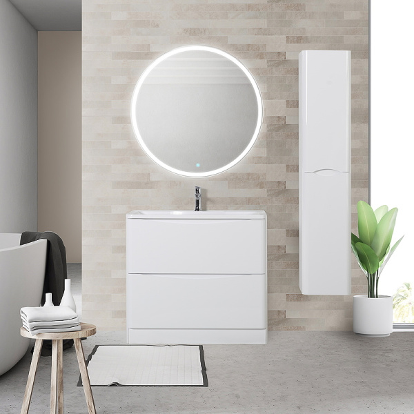 База под раковину напольная BelBagno ACQUA-800-2C-PIA-BL Bianco Lucido