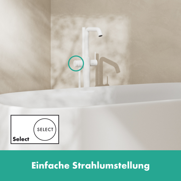 Смеситель для ванны напольный Hansgrohe Tecturis S 73440700 белый матовый
