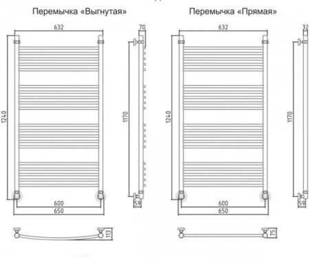 Полотенцесушитель водяной Сунержа Богема 1500x600 00-0101-1560