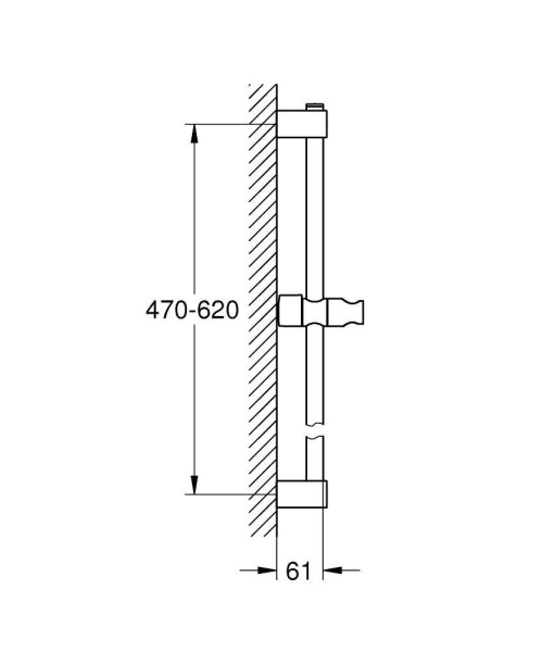 Душевая штанга, 600 мм Grohe New Tempesta 275232431 (черный матовый) Душевая штанга, 600 мм Grohe New Tempesta 275232431 (черный матовый)