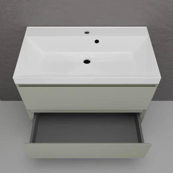 Тумба подвесная без раковины 80 см Style Line Манхэттен ЛС-00002361 оливковый матовый