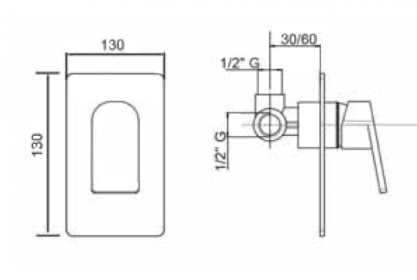 Смеситель для душа Cezares TIRRENO-DIM-01