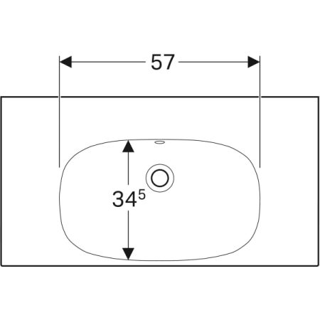 Раковина Geberit Acanto с полкой, простое крепление, 500.624.01.2