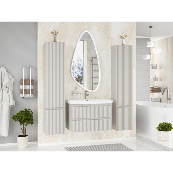 Тумба под раковину 80 Brevita Victory VIC-09080-0302Я без раковины, серый кашемир