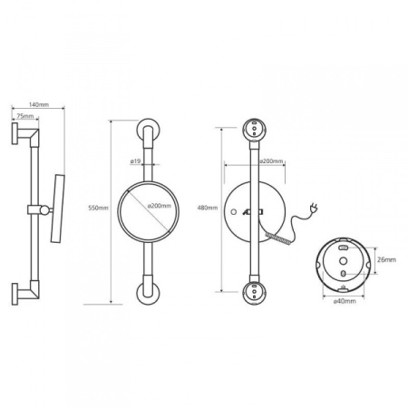 Косметическое зеркало с подсветкой Bemeta 112101162