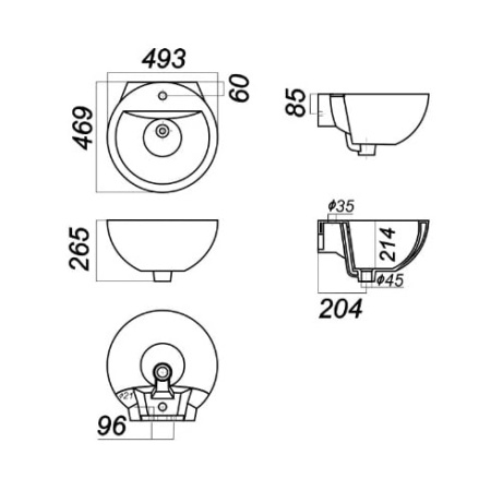 Раковина Sanita Luxe Art Flora ARTSLWB10