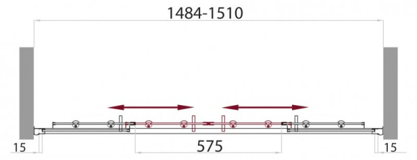 Душевая шторка на ванну (150х145) BelBagno UNO-VF-2-150/145-M-Cr