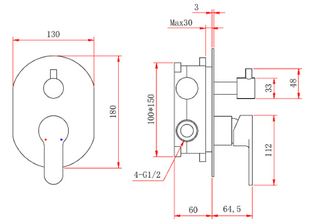 Душевая система Berges Wasserhaus Ventas 3O Black 073010
