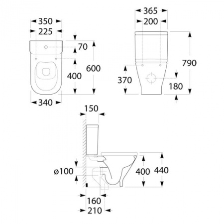 Бачок для унитаза Roca GAP Clean Rim 341731000