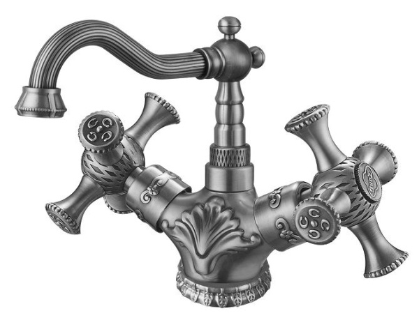 Смеситель для раковины, античное серебро Zorg A 7009U-SL