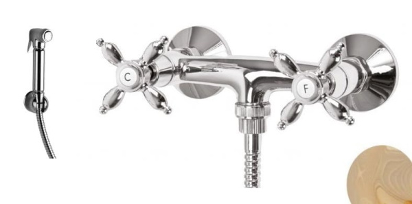 Смеситель с гигиеническим душем Cezares NOSTALGIA NOSTALGIA-DIF-03 золото