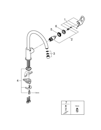 Смеситель для мойки Grohe BauLoop 31368 000 (31368000) хром