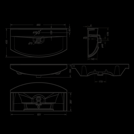 Раковина Sanita Luxe Best (85х43) BST85SLWB01