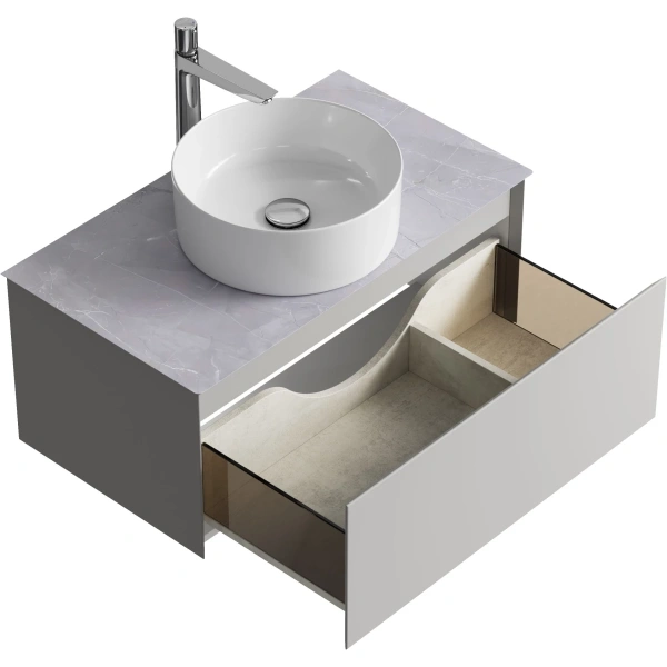 Тумба без раковины 80 см Aqwella Geometria GE01081ST серый туман матовый