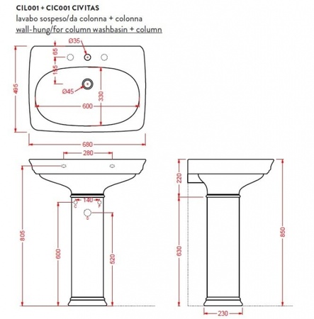 Раковина Artceram Civitas CIL001 01 00 bi*1