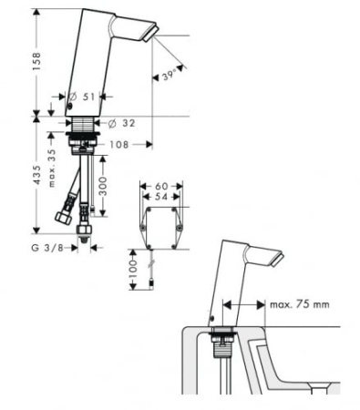 Смеситель для раковины электронный HANSGROHE Тalis S2  32110000