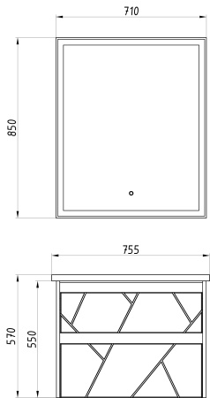 Зеркало (71х85)  ASB-Mebel Марика 70 12224