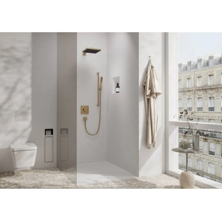 Термостат для душа на 2 потребителя Hansgrohe ShowerSelect Comfort E 15572140 шлифованная бронза