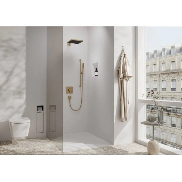 Термостат для душа на 2 потребителя Hansgrohe ShowerSelect Comfort E 15572140 шлифованная бронза