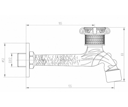 Кран для бани Zorg AZR 31818 BR