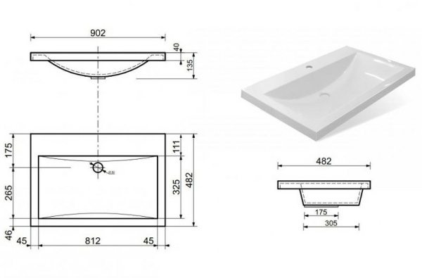 Раковина Misty Монако 90 ФР-00002610