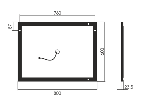 Зеркало (80х60) Silver Mirrors  Саурон LED-00002509