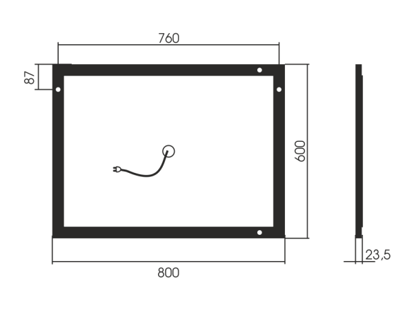 Зеркало (80х60) Silver Mirrors  Саурон LED-00002509