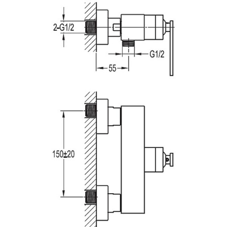 Смеситель для душа Cezares CITY-F-D-01