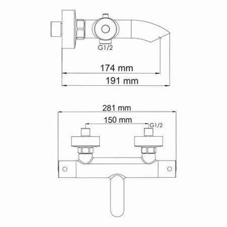 Термостатический смеситель для ванны WasserKRAFT Berkel 4811 Thermo