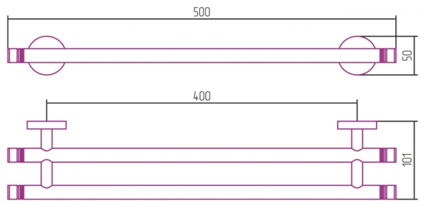 Держатель полотенец Сунержа Каньон двойной (L 500) 00-3002-0500 Держатель полотенец Сунержа Каньон двойной (L 500) 00-3002-0500