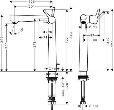 Смеситель для раковины Hansgrohe Talis S 72115000